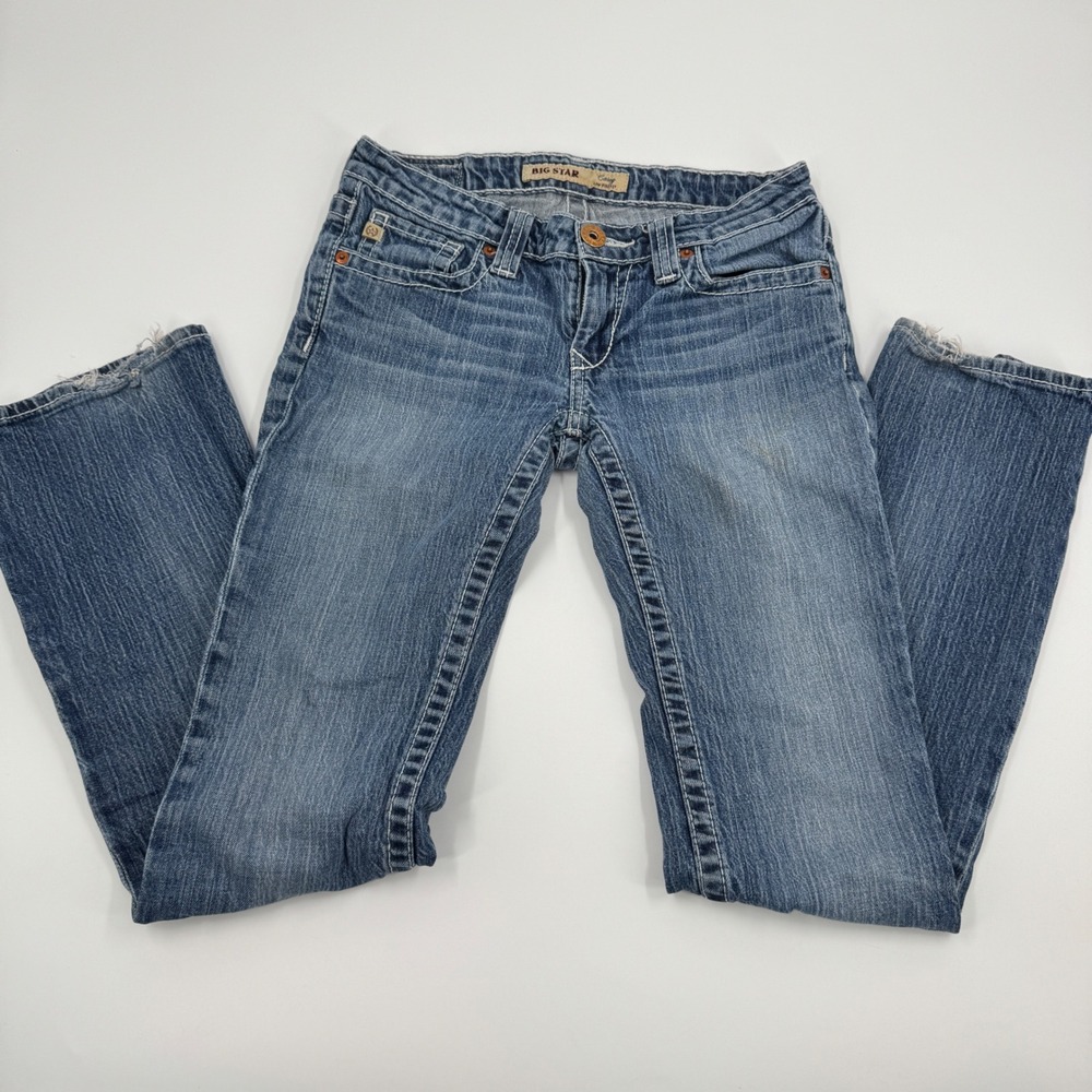 Big‎ Star Casey Jeans Womens 26R Blue Low Rise Bootcut Contrast Stitch Y2K